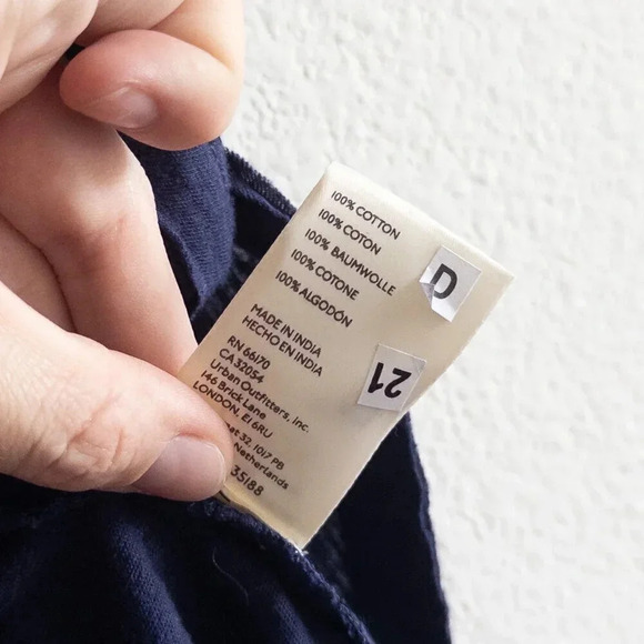 NEW Free People Charlotte Open Back V-Neck Peplum Blouse Navy Blue, Size XL - Picture 6 of 6